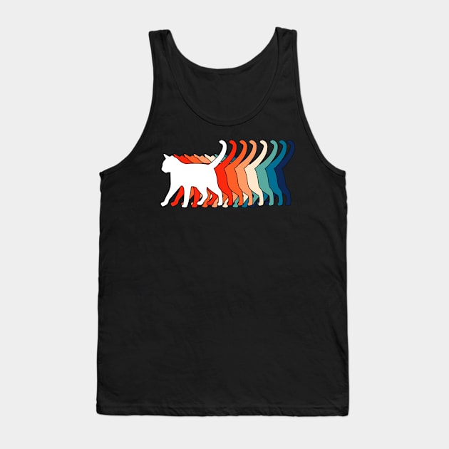 Retro Cat 70s 80s Vintage Funny Cat Tank Top by KsuAnn